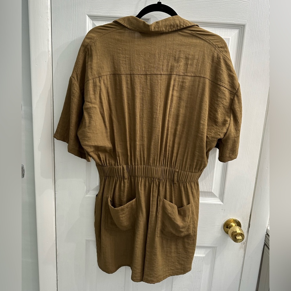 Zara Shirt Style Short Jumpsuit NWT - Picture 3 of 3